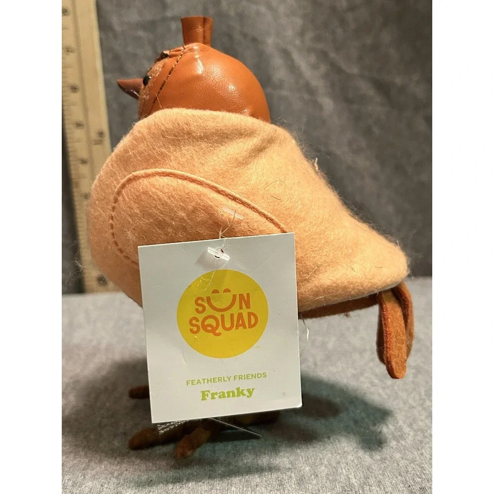 Sun Squad Featherly Friends Franky Brown Blackbird Figurine Hot Dog Decor Small